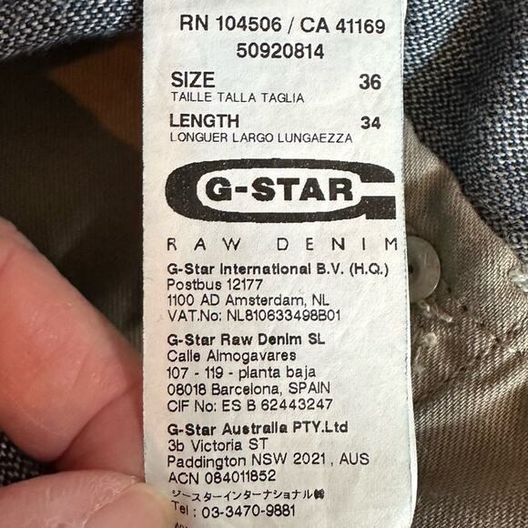 G-STAR RAW Blades Streetwear Blue Jeans Back Buckle Size 36 x 34 Distressed - Picture 6 of 13